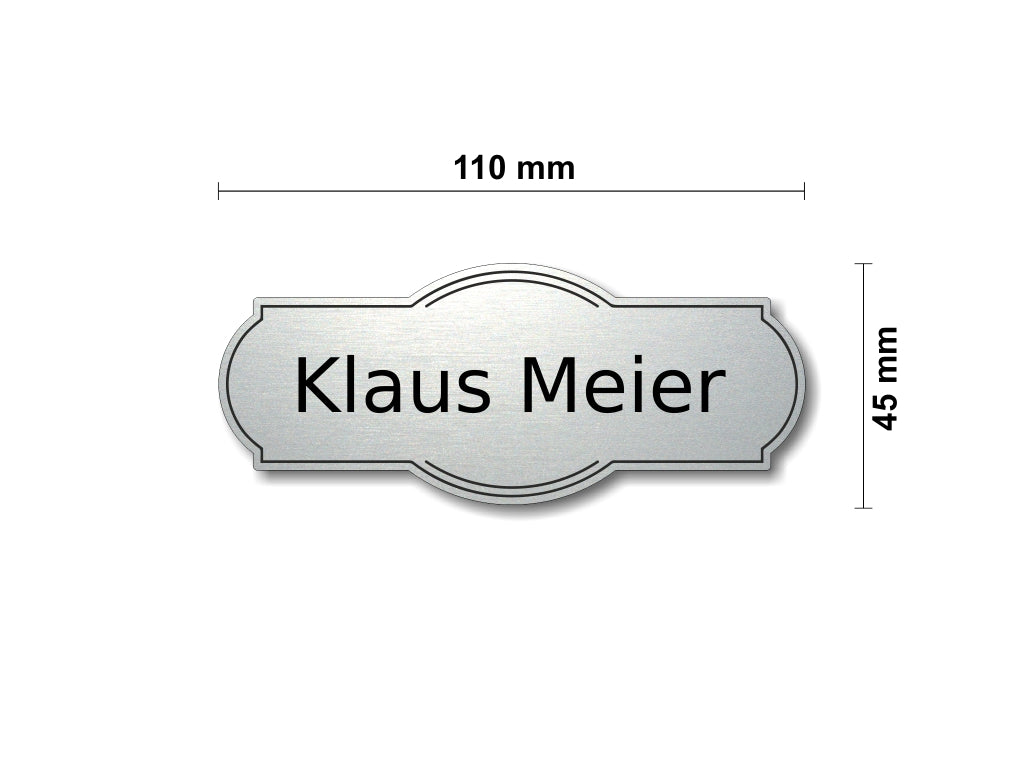 Türschild, Briefkastenschild, Klingelschild, Acrylverbund, Oberfläche Gold gebürstet, Edelstahl gebürstet oder schwarz glänzend - 70-300-001