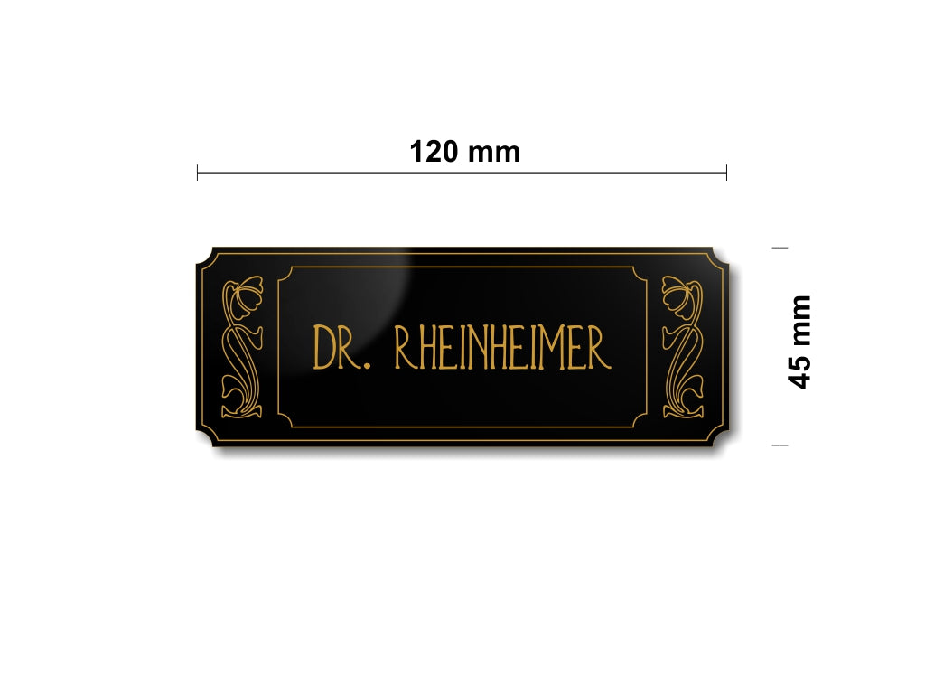 Türschild, Briefkastenschild, Klingelschild, Acrylverbund, Oberfläche Gold gebürstet, Edelstahl gebürstet oder schwarz glänzend - 70-300-007