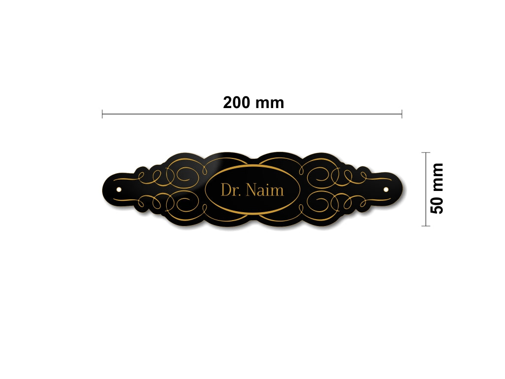 Türschild, Briefkastenschild, Klingelschild, Acrylverbund, Oberfläche Gold gebürstet, Edelstahl gebürstet oder schwarz glänzend - 70-300-009