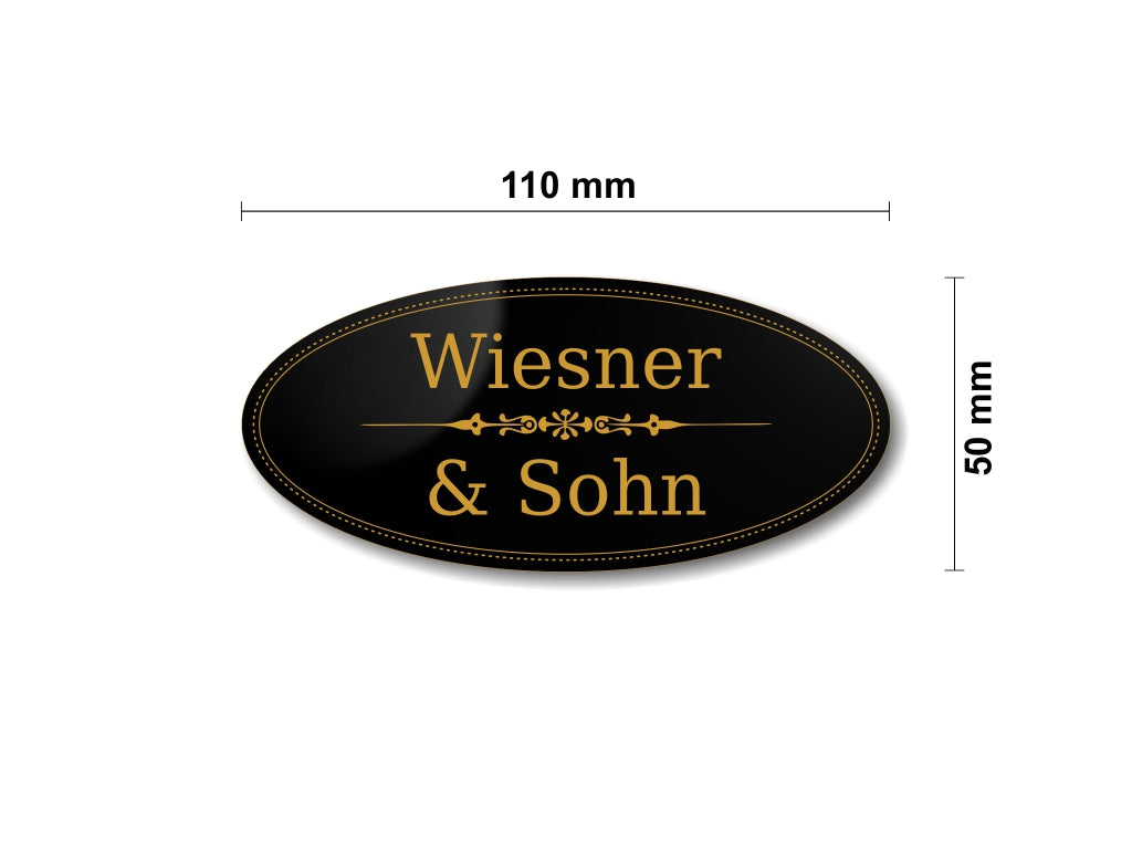 Türschild, Briefkastenschild, Klingelschild, Acrylverbund, Oberfläche Gold gebürstet, Edelstahl gebürstet oder schwarz glänzend - 70-300-013