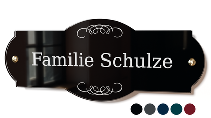 Acrylglas Türschild mit Namen – Hochglänzend, edles Design, witterungsbeständig, individuell gestaltbar - 60-300-001