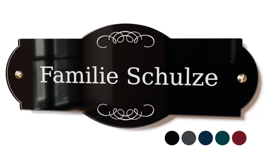 Acrylglas Türschild mit Namen – Hochglänzend, edles Design, witterungsbeständig, individuell gestaltbar - 60-300-001