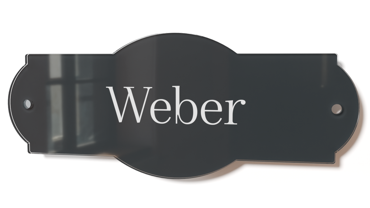 Acrylglas Türschild mit Namen – Hochglänzend, edles Design, witterungsbeständig, individuell gestaltbar - 60-300-001