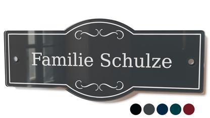 Acrylglas Türschild mit Namen – Hochglänzend, edles Design, witterungsbeständig, individuell gestaltbar - 60-300-002