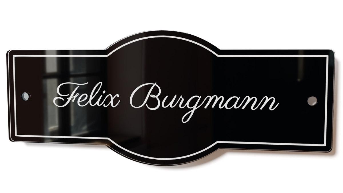Acrylglas Türschild mit Namen – Hochglänzend, edles Design, witterungsbeständig, individuell gestaltbar - 60-300-002