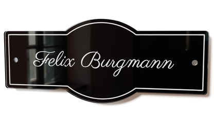 Acrylglas Türschild mit Namen – Hochglänzend, edles Design, witterungsbeständig, individuell gestaltbar - 60-300-002