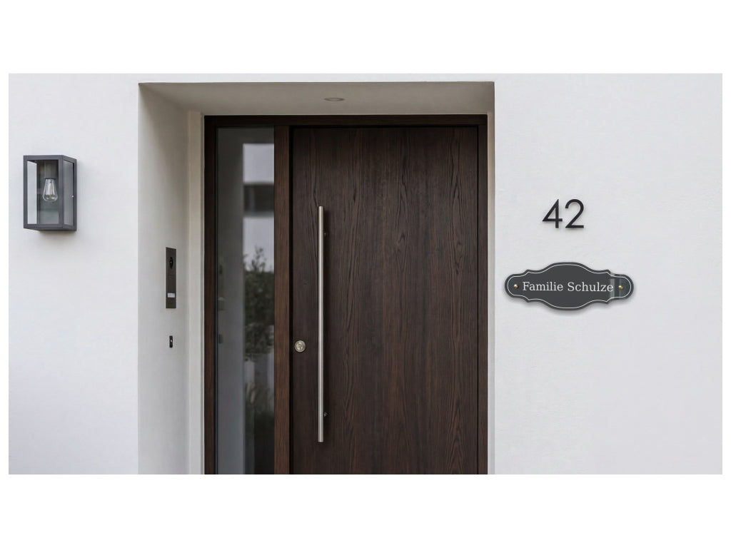 Acrylglas Türschild mit Namen – Hochglänzend, edles Design, witterungsbeständig, individuell gestaltbar - 60-300-003
