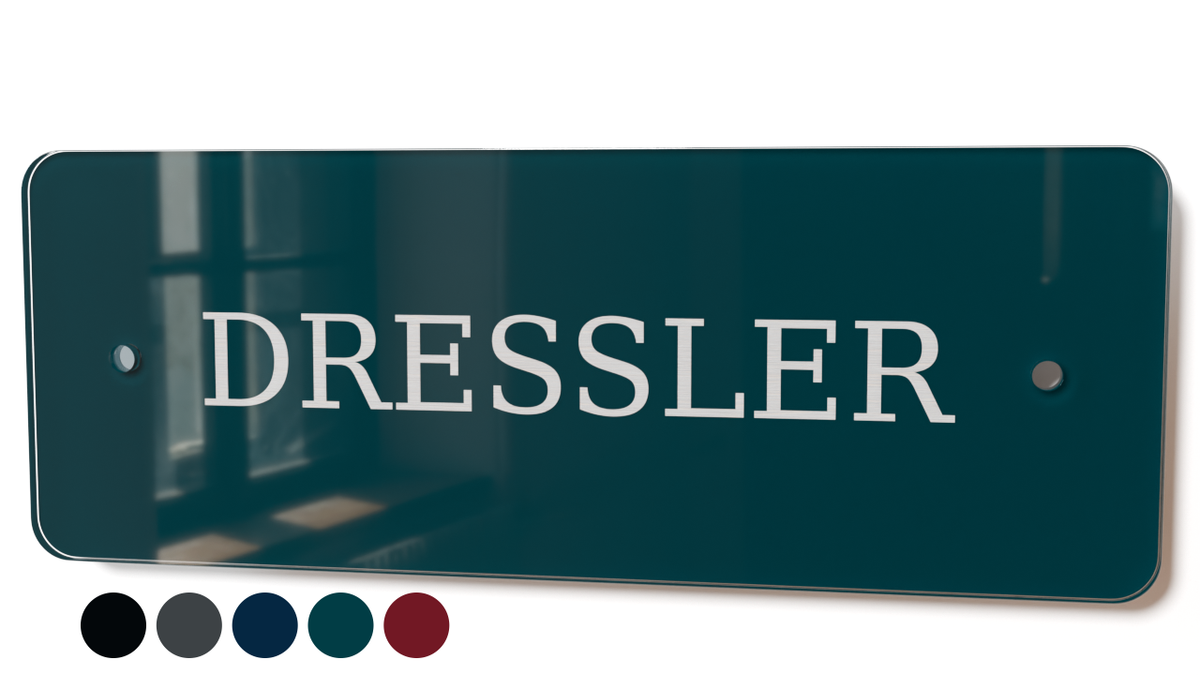 Acrylglas Türschild mit Namen – Hochglänzend, edles Design, witterungsbeständig, individuell gestaltbar - 60-300-004