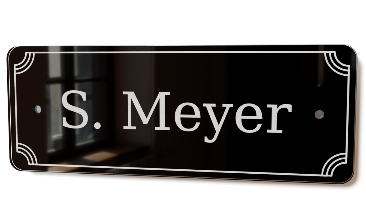 Acrylglas Türschild mit Namen – Hochglänzend, edles Design, witterungsbeständig, individuell gestaltbar - 60-300-004