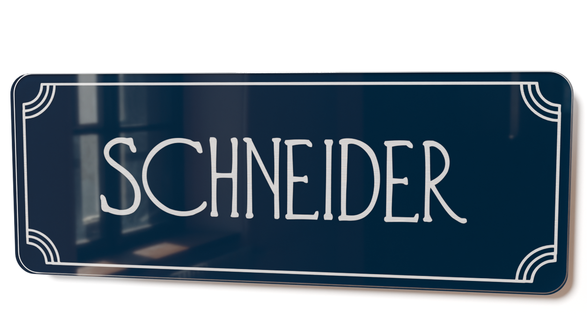 Acrylglas Türschild mit Namen – Hochglänzend, edles Design, witterungsbeständig, individuell gestaltbar - 60-300-004