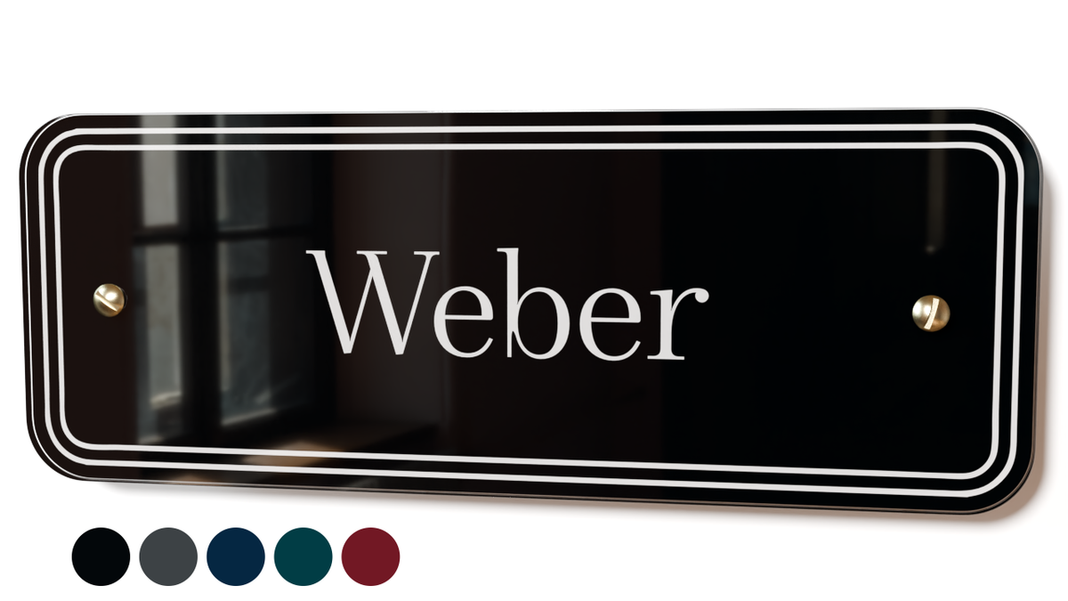 Acrylglas Türschild mit Namen – Hochglänzend, edles Design, witterungsbeständig, individuell gestaltbar - 60-300-005