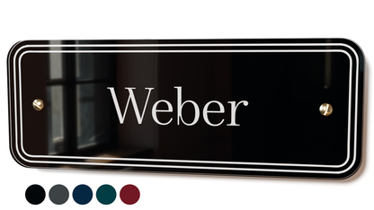 Acrylglas Türschild mit Namen – Hochglänzend, edles Design, witterungsbeständig, individuell gestaltbar - 60-300-005