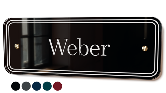 Acrylglas Türschild mit Namen – Hochglänzend, edles Design, witterungsbeständig, individuell gestaltbar - 60-300-005