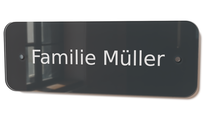 Acrylglas Türschild mit Namen – Hochglänzend, edles Design, witterungsbeständig, individuell gestaltbar - 60-300-005