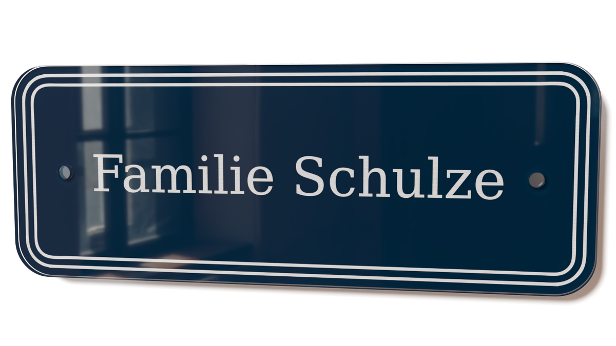Acrylglas Türschild mit Namen – Hochglänzend, edles Design, witterungsbeständig, individuell gestaltbar - 60-300-005