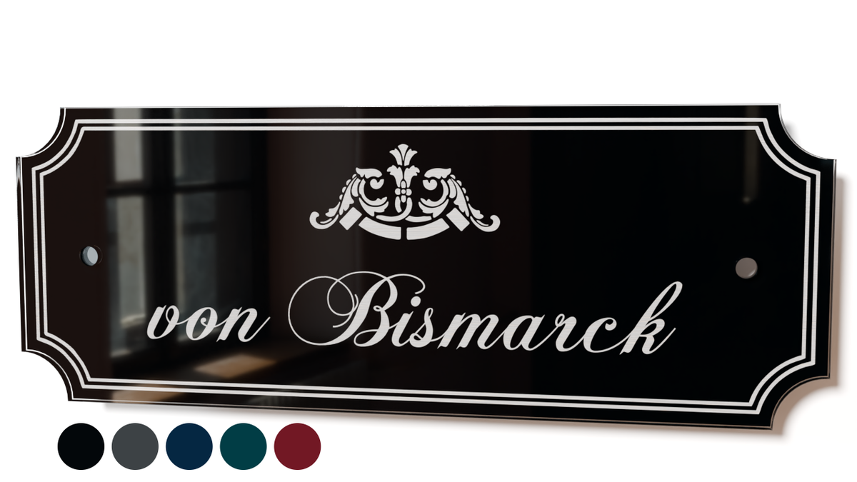 Acrylglas Türschild mit Namen – Hochglänzend, edles Design, witterungsbeständig, individuell gestaltbar - 60-300-006