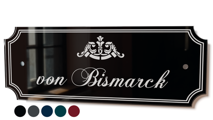 Acrylglas Türschild mit Namen – Hochglänzend, edles Design, witterungsbeständig, individuell gestaltbar - 60-300-006