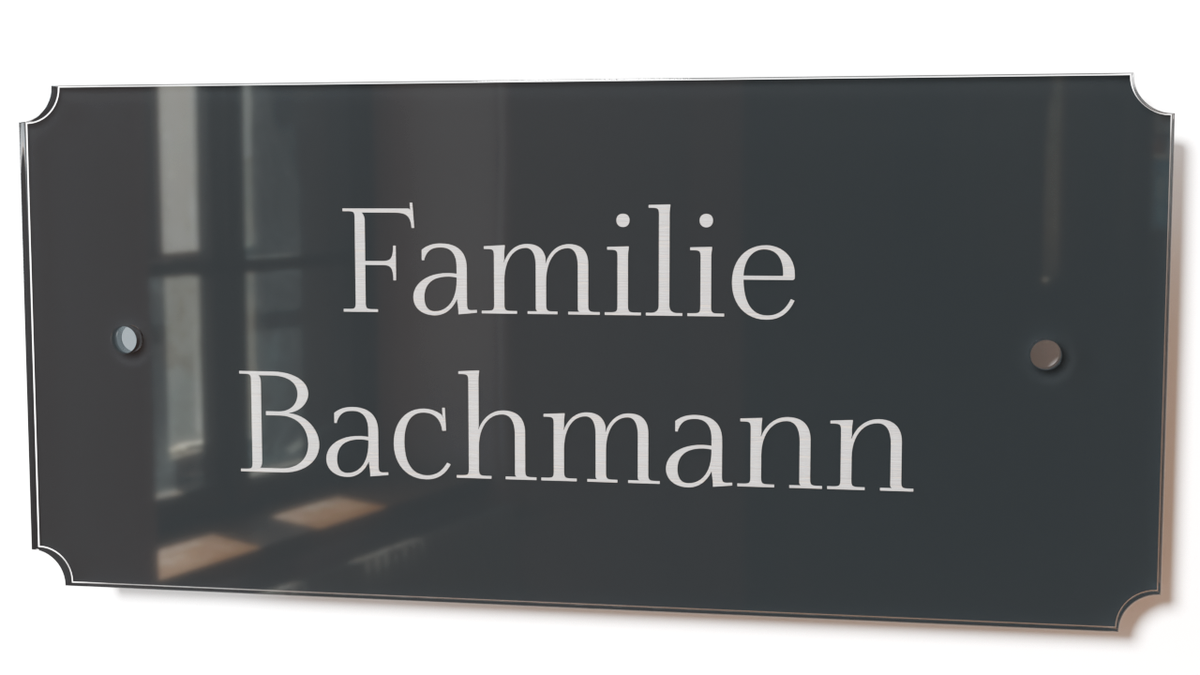 Acrylglas Türschild mit Namen – Hochglänzend, edles Design, witterungsbeständig, individuell gestaltbar - 60-300-008