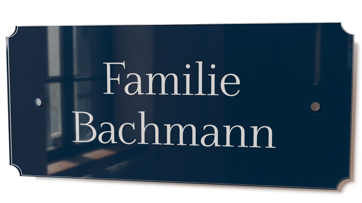 Acrylglas Türschild mit Namen – Hochglänzend, edles Design, witterungsbeständig, individuell gestaltbar - 60-300-008