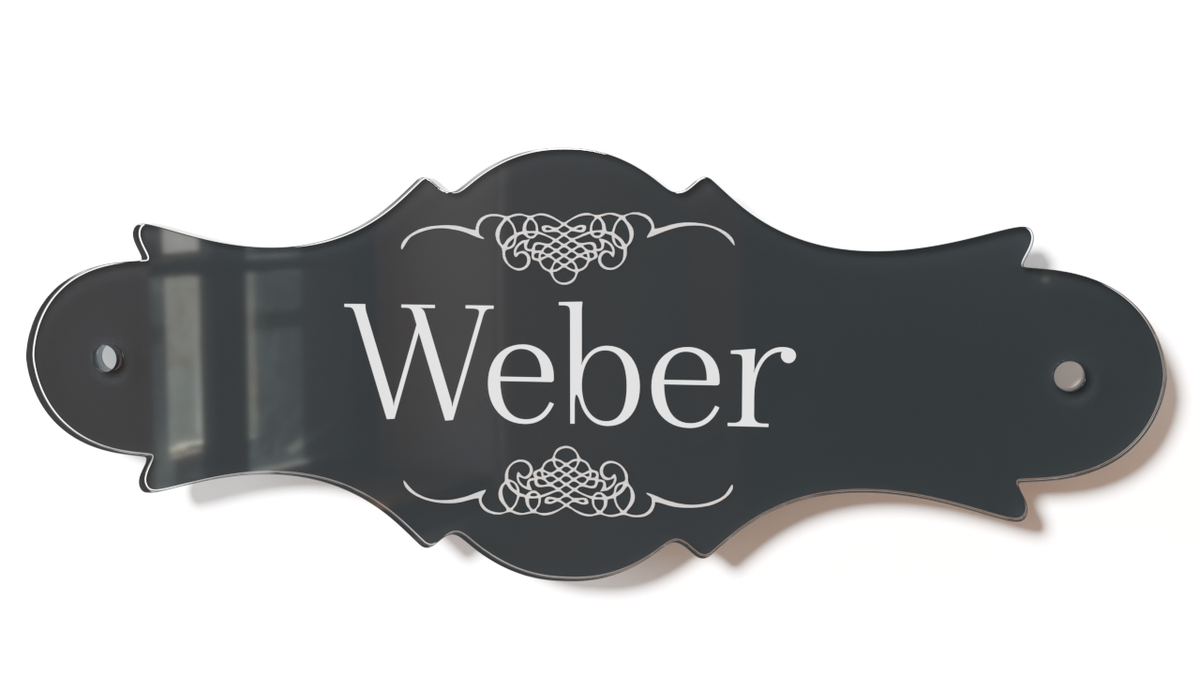 Acrylglas Türschild mit Namen – Hochglänzend, edles Design, witterungsbeständig, individuell gestaltbar - 60-300-011