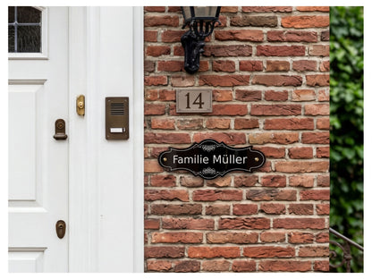 Acrylglas Türschild mit Namen – Hochglänzend, edles Design, witterungsbeständig, individuell gestaltbar - 60-300-011