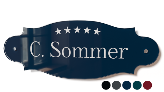 Acrylglas Türschild mit Namen – Hochglänzend, edles Design, witterungsbeständig, individuell gestaltbar - 60-300-012