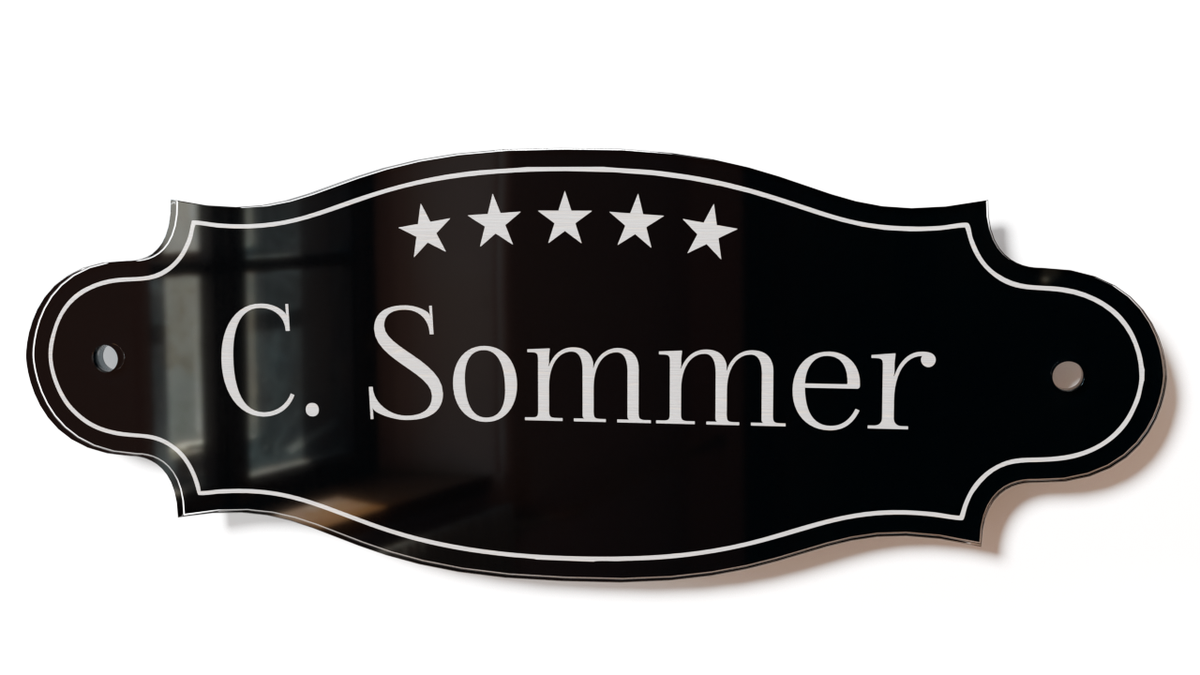 Acrylglas Türschild mit Namen – Hochglänzend, edles Design, witterungsbeständig, individuell gestaltbar - 60-300-012