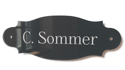 Acrylglas Türschild mit Namen – Hochglänzend, edles Design, witterungsbeständig, individuell gestaltbar - 60-300-012