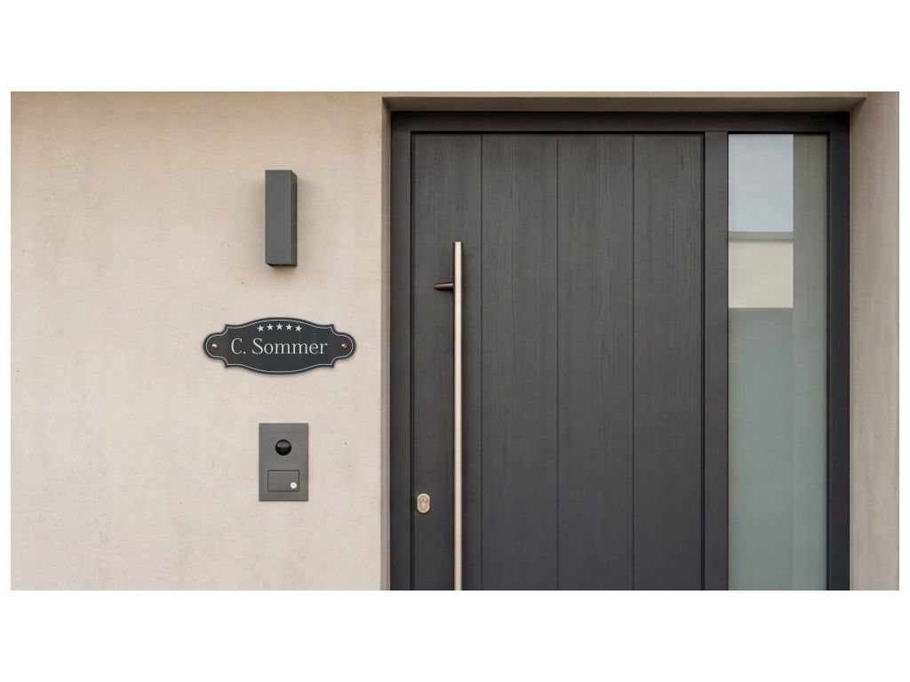 Acrylglas Türschild mit Namen – Hochglänzend, edles Design, witterungsbeständig, individuell gestaltbar - 60-300-012