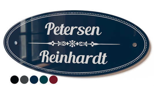 Acrylglas Türschild mit Namen – Hochglänzend, edles Design, witterungsbeständig, individuell gestaltbar - 60-300-013