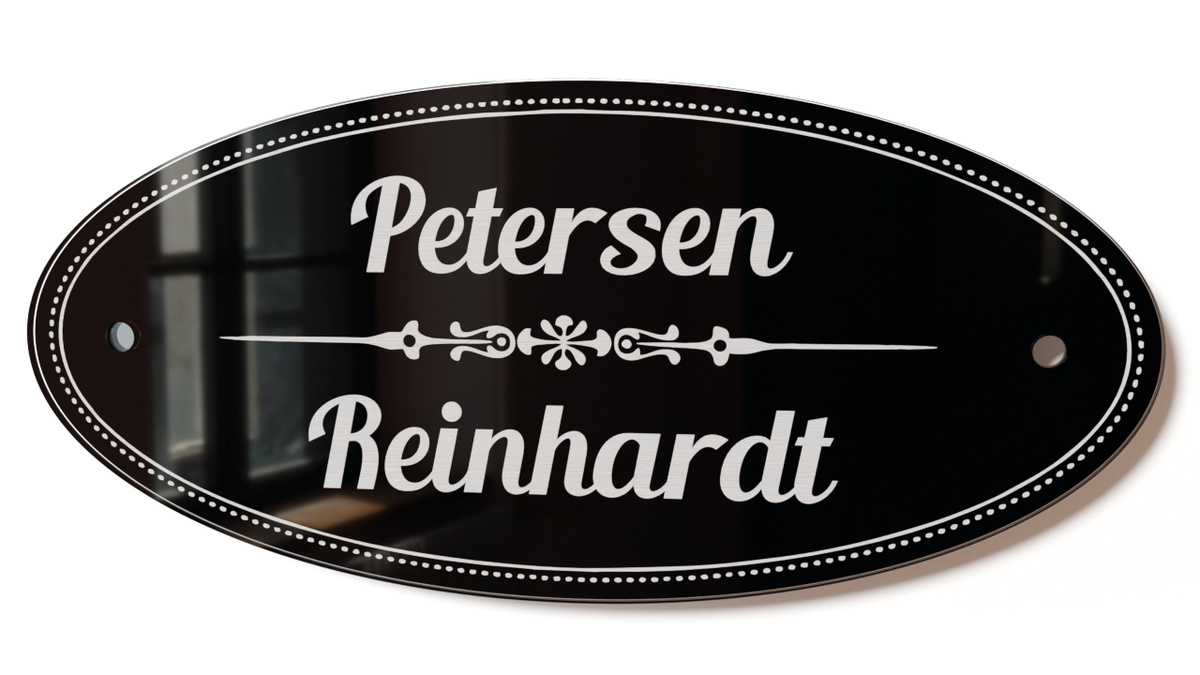 Acrylglas Türschild mit Namen – Hochglänzend, edles Design, witterungsbeständig, individuell gestaltbar - 60-300-013