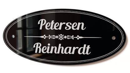 Acrylglas Türschild mit Namen – Hochglänzend, edles Design, witterungsbeständig, individuell gestaltbar - 60-300-013