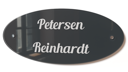 Acrylglas Türschild mit Namen – Hochglänzend, edles Design, witterungsbeständig, individuell gestaltbar - 60-300-013