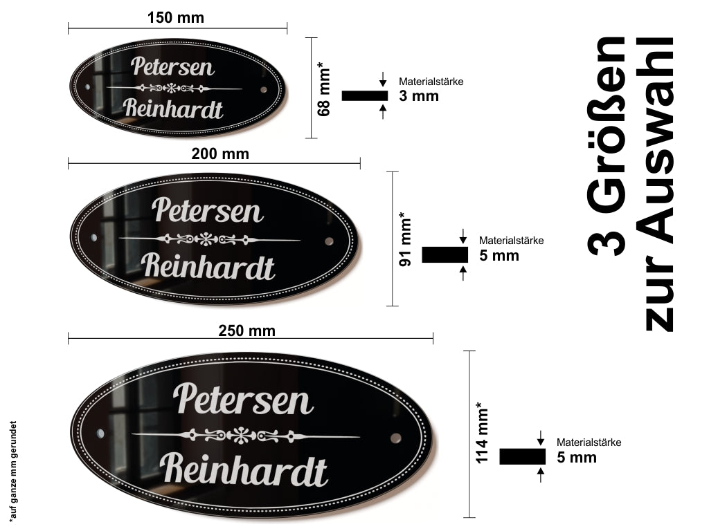 Acrylglas Türschild mit Namen – Hochglänzend, edles Design, witterungsbeständig, individuell gestaltbar - 60-300-013