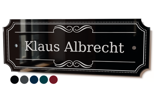 Acrylglas Türschild mit Namen – Hochglänzend, edles Design, witterungsbeständig, individuell gestaltbar - 60-300-014