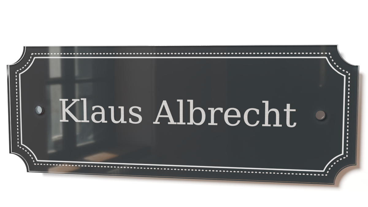 Acrylglas Türschild mit Namen – Hochglänzend, edles Design, witterungsbeständig, individuell gestaltbar - 60-300-014