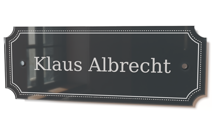 Acrylglas Türschild mit Namen – Hochglänzend, edles Design, witterungsbeständig, individuell gestaltbar - 60-300-014
