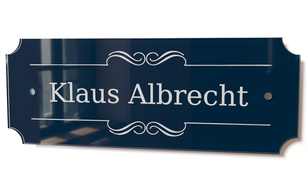 Acrylglas Türschild mit Namen – Hochglänzend, edles Design, witterungsbeständig, individuell gestaltbar - 60-300-014