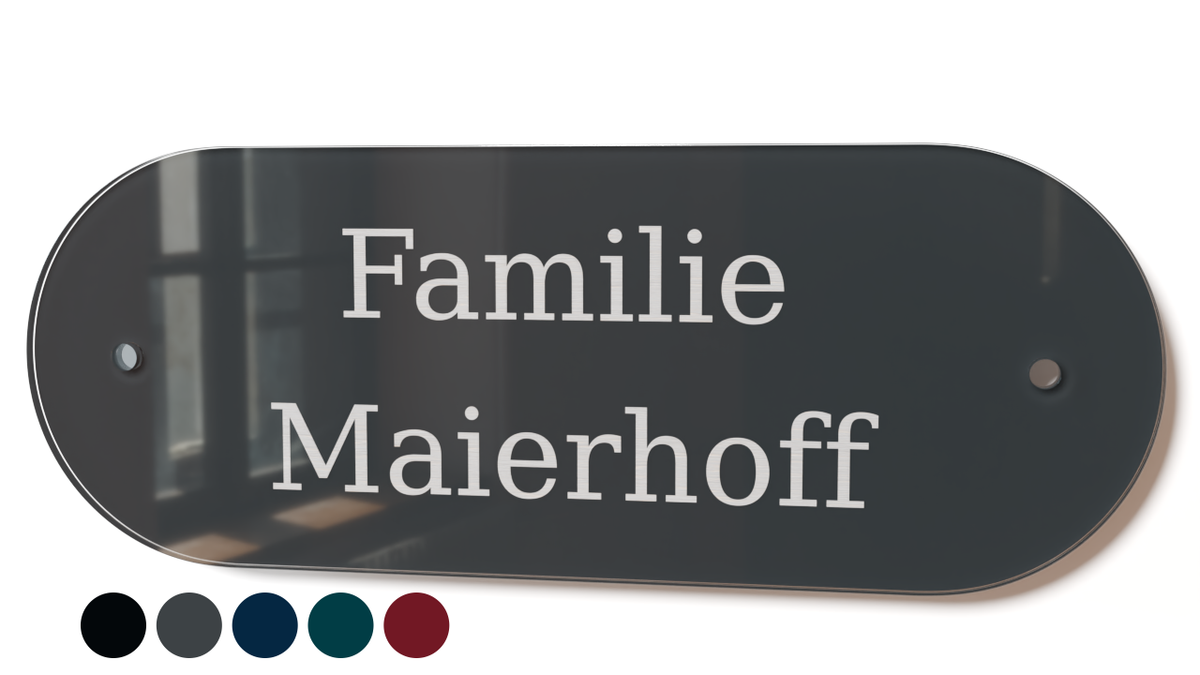 Acrylglas Türschild mit Namen – Hochglänzend, edles Design, witterungsbeständig, individuell gestaltbar - 60-300-015