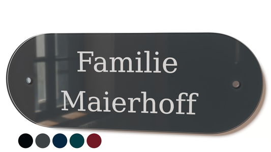 Acrylglas Türschild mit Namen – Hochglänzend, edles Design, witterungsbeständig, individuell gestaltbar - 60-300-015