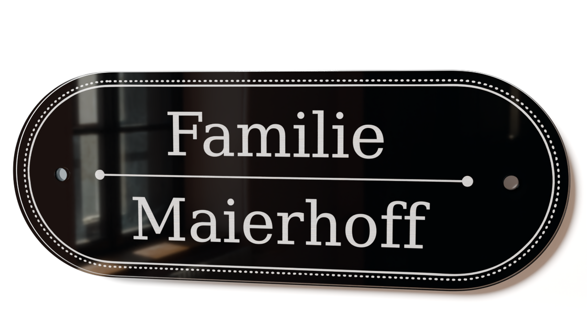 Acrylglas Türschild mit Namen – Hochglänzend, edles Design, witterungsbeständig, individuell gestaltbar - 60-300-015