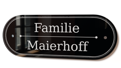 Acrylglas Türschild mit Namen – Hochglänzend, edles Design, witterungsbeständig, individuell gestaltbar - 60-300-015