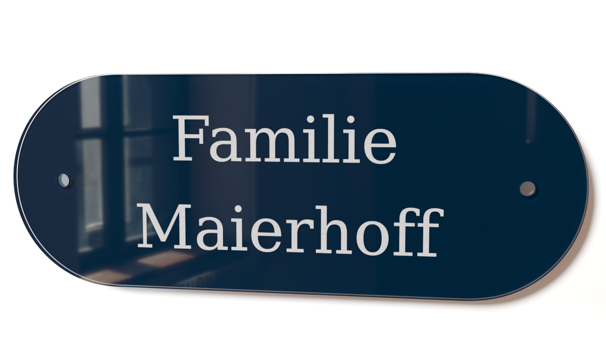 Acrylglas Türschild mit Namen – Hochglänzend, edles Design, witterungsbeständig, individuell gestaltbar - 60-300-015