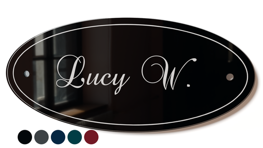Acrylglas Türschild mit Namen – Hochglänzend, edles Design, witterungsbeständig, individuell gestaltbar - 60-300-016