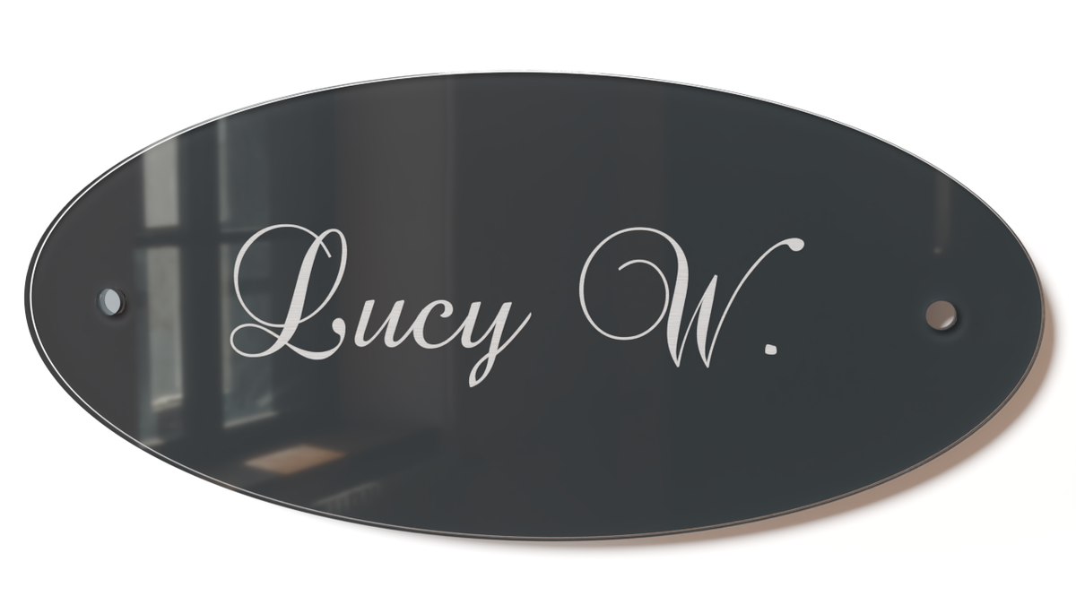 Acrylglas Türschild mit Namen – Hochglänzend, edles Design, witterungsbeständig, individuell gestaltbar - 60-300-016