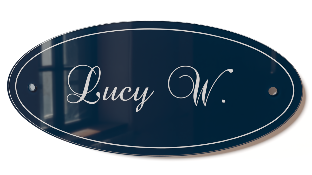 Acrylglas Türschild mit Namen – Hochglänzend, edles Design, witterungsbeständig, individuell gestaltbar - 60-300-016