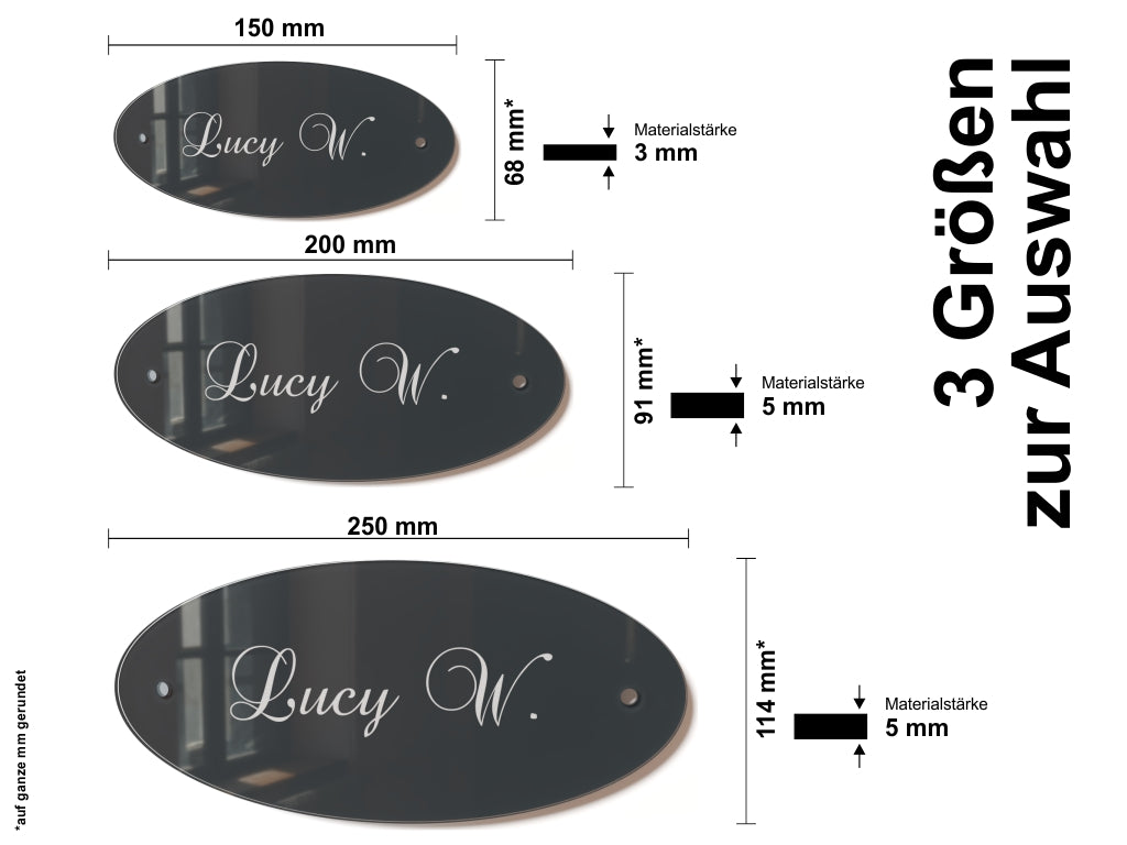 Acrylglas Türschild mit Namen – Hochglänzend, edles Design, witterungsbeständig, individuell gestaltbar - 60-300-016