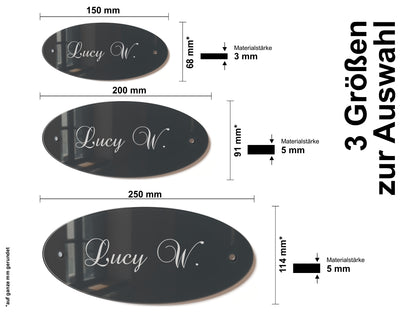Acrylglas Türschild mit Namen – Hochglänzend, edles Design, witterungsbeständig, individuell gestaltbar - 60-300-016