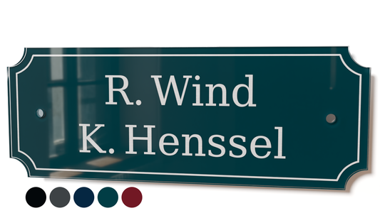 Acrylglas Türschild mit Namen – Hochglänzend, edles Design, witterungsbeständig, individuell gestaltbar - 60-300-017
