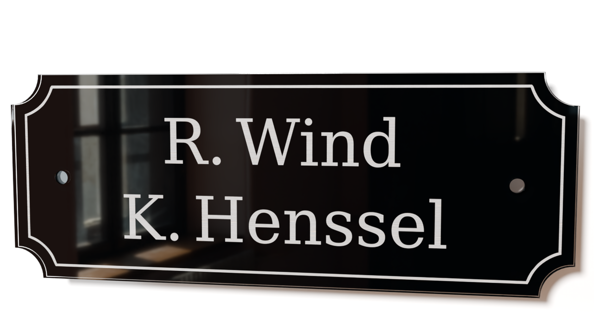 Acrylglas Türschild mit Namen – Hochglänzend, edles Design, witterungsbeständig, individuell gestaltbar - 60-300-017